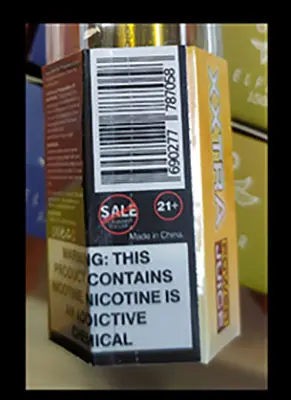 Photo from the official notice: bang bang XXL, 2000 puffs, 50 mg/ml (5%) 6 ml volume disposable electronic cigarette — chemical risk