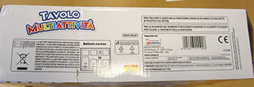 Photo de l’avis officiel: RS TOYS tavolo multiattività Jouet multifonctionnel — risque: Risque chimique & Étouffement
