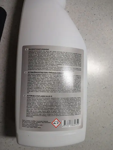 Foto dell’avviso ufficiale: AUTOSERIO Car Wheels Cleaner Pulitore ruote auto — rischio: Rischio chimico