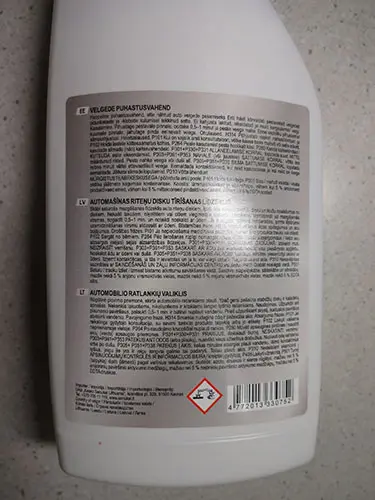 Foto dell’avviso ufficiale: AUTOSERIO Car Wheels Cleaner Pulitore ruote auto — rischio: Rischio chimico