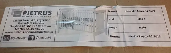 Foto aus der offiziellen Meldung: PIETRUS Kinderbett — Risiko: Einklemmen