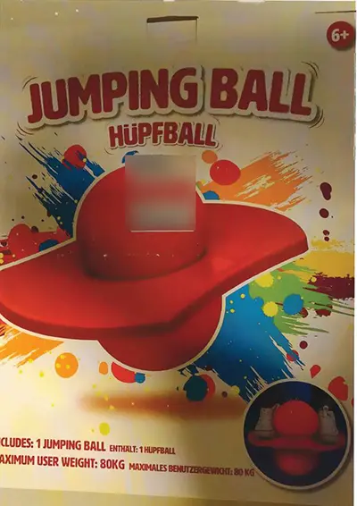 Photo de l’avis officiel: Smyths Toys Jumping ball Boule de saut — risque: Risque chimique