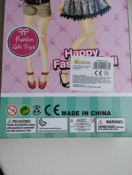 Photo de l’avis officiel: Madipol Fashion Pretty Girl Poupée en plastique — risque: Risque chimique