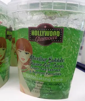 Foto dell’avviso ufficiale: Hollywood glamour Micellar Bubble Shower gel-scrub green tea extract &amp; apricots particles Gel doccia — rischio: Rischio chimico