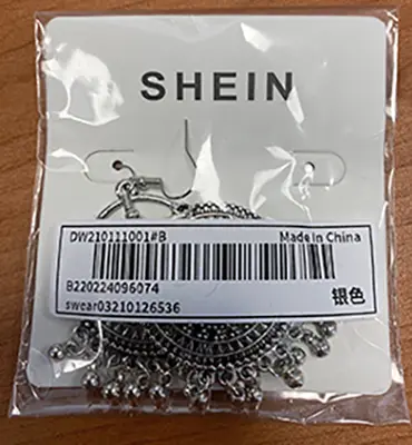 Foto dell’avviso ufficiale: Shein Sliver Hollow Vintage Earrings Orecchini — rischio: Rischio chimico