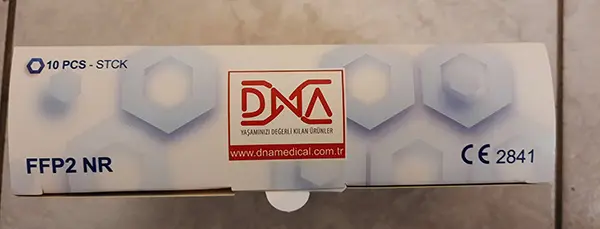Photo from the official notice: DNA Protective mask particle filter mask — health risk