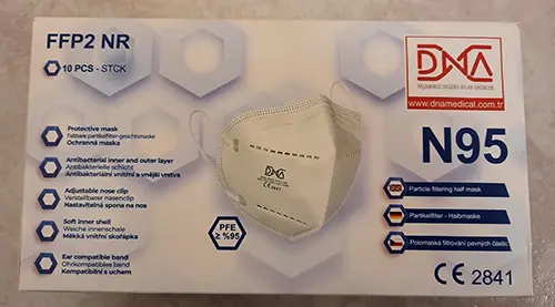 Photo from the official notice: DNA Protective mask particle filter mask — health risk
