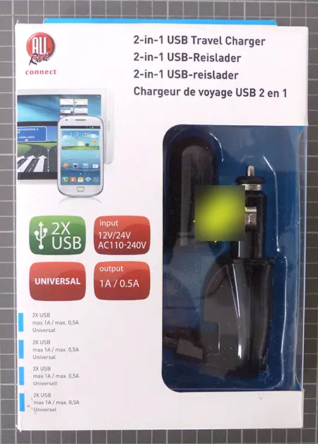 Photo de l’avis officiel: All Ride Connect Chargeur USB — risque: Choc électrique