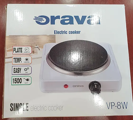 Foto do aviso oficial: ORAVA Electric cooker VP-8W Placa quente — risco: Choque elétrico