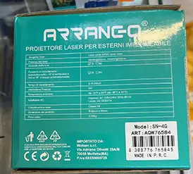 Foto dell’avviso ufficiale: Arrango Proiettore laser per esterni Proiettore laser all'aperto — rischio: Danno alla vista