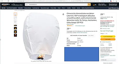 Foto do aviso oficial: Modern Lanterna do céu — risco: Incêndio