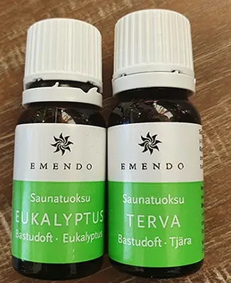 Foto aus der offiziellen Meldung: Emendo Saunatuoksu aito eteerinen öljy Ätherisches Öl — Risiko: Chemikalie & Gesundheitsrisiken/Sonstige