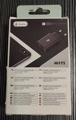 Foto aus der offiziellen Meldung: One Plus USB Wall charger One Plus A6175 Reiseadapter — Risiko: Elektrischer Schlag