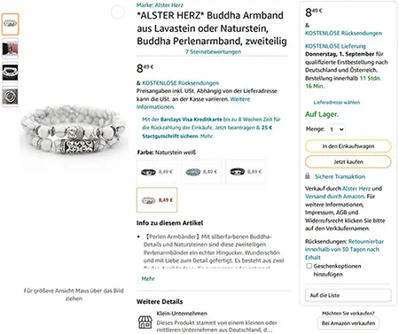 Foto dell’avviso ufficiale: ALSTER HERZ *ALSTER HERZ* Buddha Armband aus Lavastein oder Naturstein, Buddha Perlenarmband, zweiteilig Set b — rischio: Rischio chimico