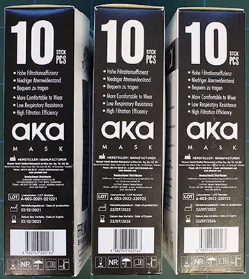 Foto dell’avviso ufficiale: AKA Mask aka C2 Maschera filtro antiparticolato — rischio: Rischio per la salute / altro