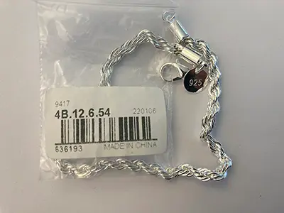 Photo de l’avis officiel: Armband silver Bracelet — risque: Risque chimique