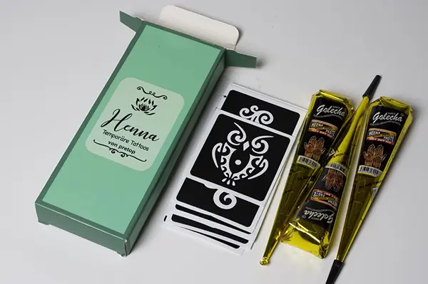 Foto dell’avviso ufficiale: Henna temporäre tattoos von pretop Tatuaggio di Henna temporaneo — rischio: Rischio chimico