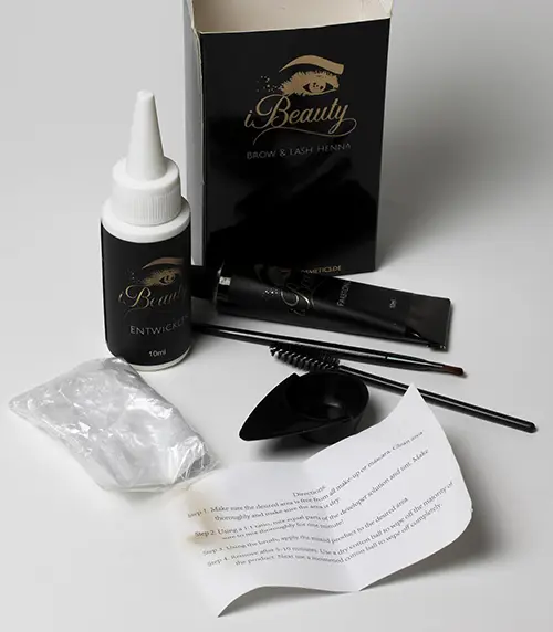 Photo from the official notice: iBeauty iBeauty brow and lash henna temporary henna tattoo — chemical risk