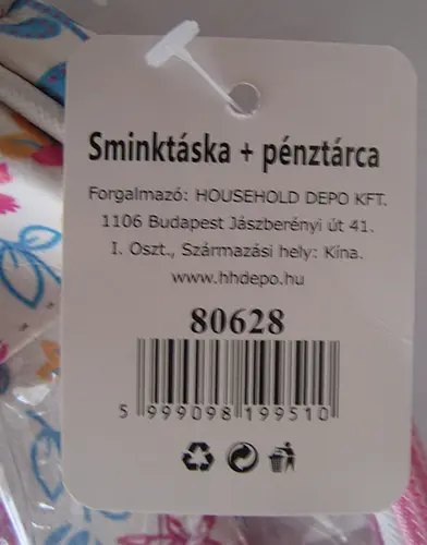 Foto dell’avviso ufficiale: HHDEPO Sminktáska + pénztárca Borsa cosmetica — rischio: Rischio chimico