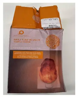 Photo from the official notice: AROMA HOME Plug-In Salt Lamp Night Light socket night light — electric shock & fire risk