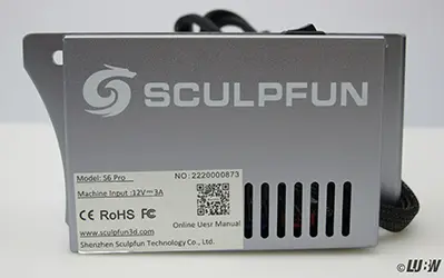 Foto aus der offiziellen Meldung: Sculpfun Lasergraviermaschine — Risiko: Sehschaden