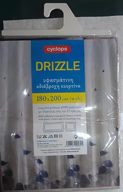 Photo de l’avis officiel: CYCLOPS DRIZZLE Rideau de salle de bain — risque: Risque chimique