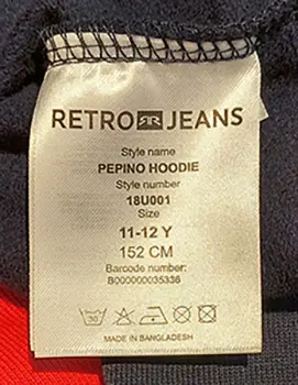 Photo de l’avis officiel: Retro Jeans PEPINO HOODIE Sweat-shirt à capuche pour enfants — risque: Blessures & Etranglement