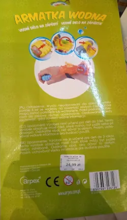 Foto dell’avviso ufficiale: ARPEX Armatka Wodna Giocattolo di plastica — rischio: Rischio chimico