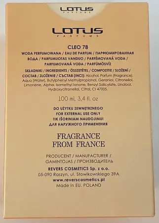 Photo de l’avis officiel: Lotus Parfums Cleo — risque: Risque chimique