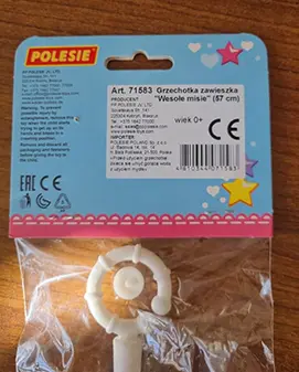 Foto aus der offiziellen Meldung: Polesie Kunststoff Rassel — Risiko: Ersticken