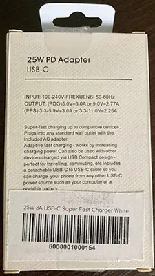 Photo de l’avis officiel: 25W PD Adapter Chargeur USB — risque: Incendie