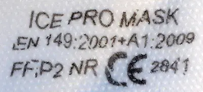 Photo from the official notice: ICE Pro Mask particle filter mask — health risk