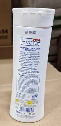 Photo de l’avis officiel: Maurys Hydra viva Shampoo capelli colorati Shampooing — risque: Risque chimique