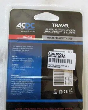 Foto do aviso oficial: ACDC Dynamics Adaptador universal de viagem — risco: Choque elétrico