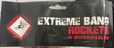 Photo from the official notice: Wolff Vuurwerk Extreme Bang Rockets fireworks — burns & damage to hearing risk