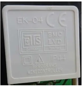 Photo from the official notice: Multi-Function-100L, Led Light, EK-04, 8 programs mini controller lighting chain — electric shock & fire risk
