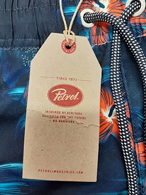 Photo from the official notice: Petrol children's shorts — injuries risk (A12/00608/23)