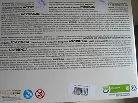 Foto do aviso oficial: Mots d'enfants Anneau de bain Coxia de banho para crianças — risco: Ferimentos