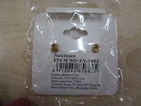 Photo de l’avis officiel: Fashion Jewelry Boucles d’oreilles — risque: Risque chimique (A12/00613/23)