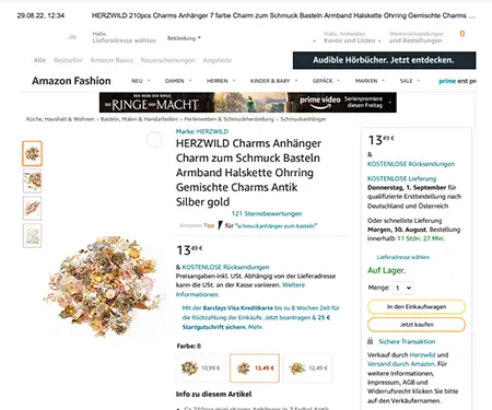 Photo de l’avis officiel: Herzwild Pendentifs — risque: Risque chimique