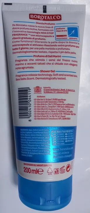 Photo de l’avis officiel: BOROTALCO Active Gel douche — risque: Risque chimique (A12/00657/23)