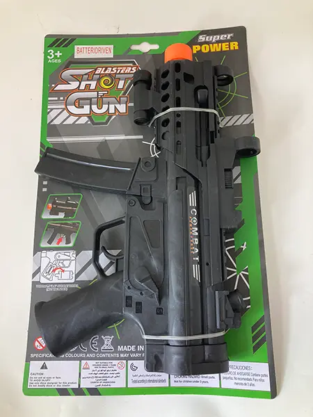 Photo de l’avis officiel: SUPER POWER Shotgun Blasters Gevär B/O Pistolet à jouets — risque: Environnement