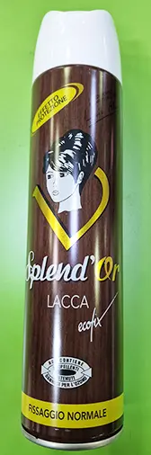 Photo de l’avis officiel: Splend'or Splend'Or lacca ecofix Spray pour cheveux — risque: Risque chimique