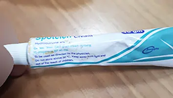 Photo de l’avis officiel: Incepta Spotclen ® Cream Crème de ligthage pour la peau — risque: Risque chimique