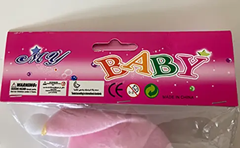 Photo from the official notice: My baby doll plastic doll — chemical & environment risk