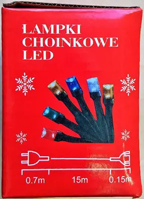 Foto do aviso oficial: LAMPKI CHOINKOWE LED Corrente de iluminação — risco: Choque elétrico (A11/00041/23)