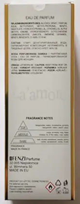Photo de l’avis officiel: JFENZI La' amore Parfum — risque: Risque chimique