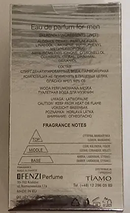 Photo de l’avis officiel: JFENZI ENGINE Parfum — risque: Risque chimique