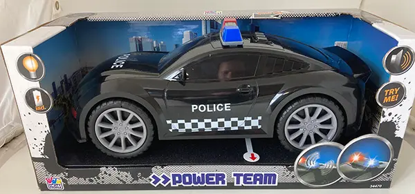 Foto dell’avviso ufficiale: Power team L &amp; S Police car Auto giocattolo — rischio: Rischio chimico & Ambiente