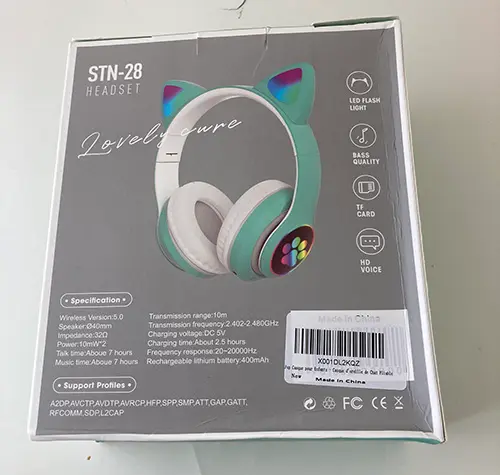 Foto aus der offiziellen Meldung: HuPop Kids Headphones - Cat Ear Headphones Foldable Kinderkopfhörer — Risiko: Chemikalie & Umwelt